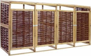 VidaXL Containerberging vierdubbel grenenhout en wicker