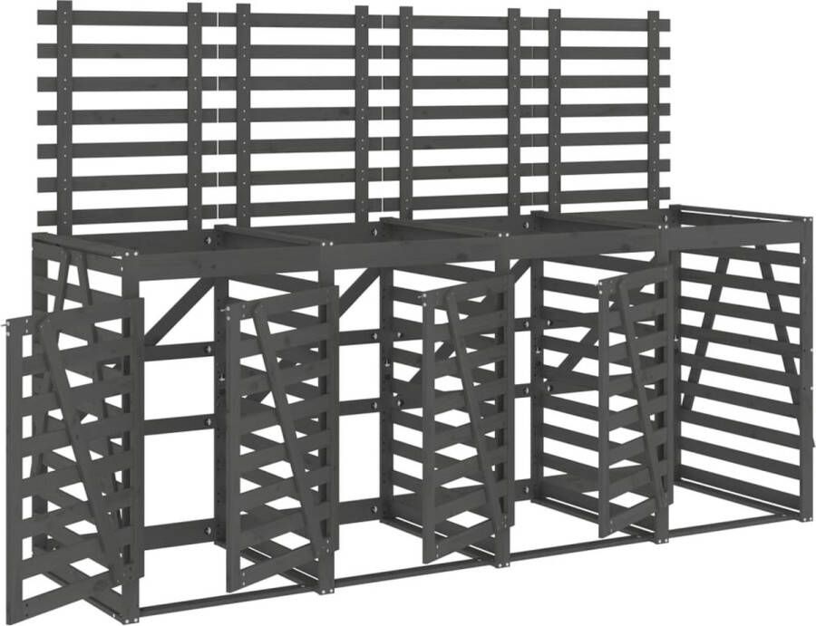 VidaXL -Containerberging-viervoudig-massief-grenenhout-grijs