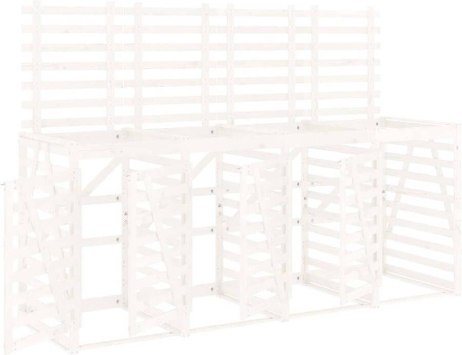 VidaXL -Containerberging-viervoudig-massief-grenenhout-wit
