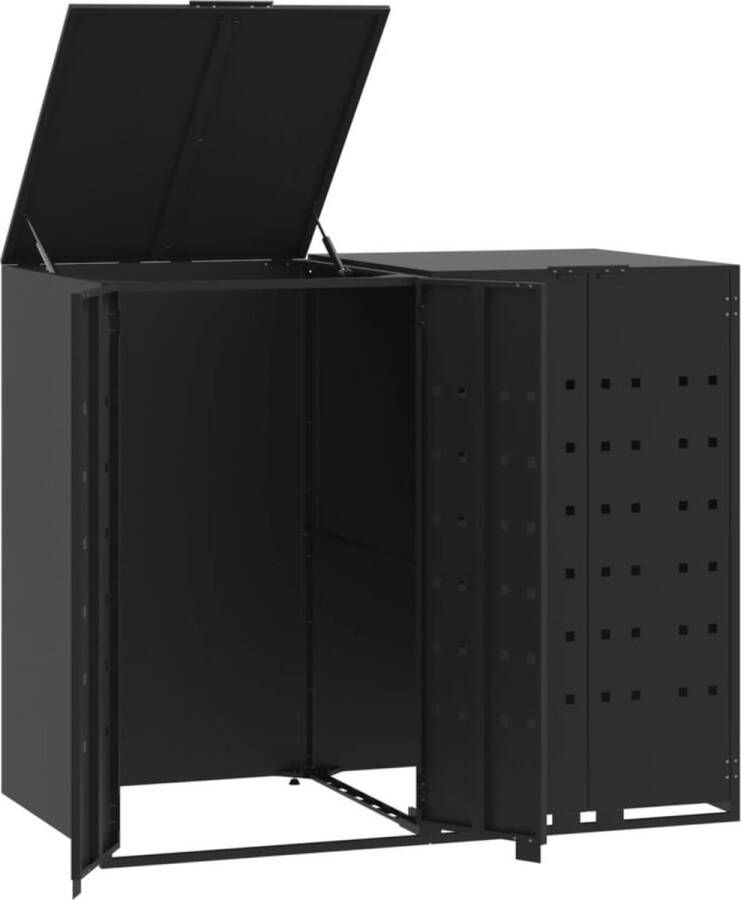 VidaXL Containerberging voor 2 containers 138x79x117 cm staal zwart