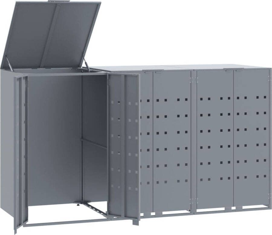 VidaXL Containerberging voor 3 containers 207x79x117 cm staal grijs