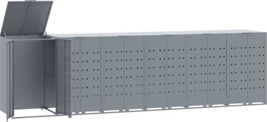 VidaXL Containerberging voor 6 containers 414x79x117 cm staal grijs