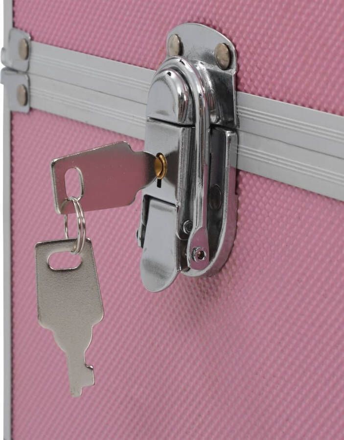 VidaXL Cosmetica Koffer 37 x 24 x 35 cm 2 lagen Roze
