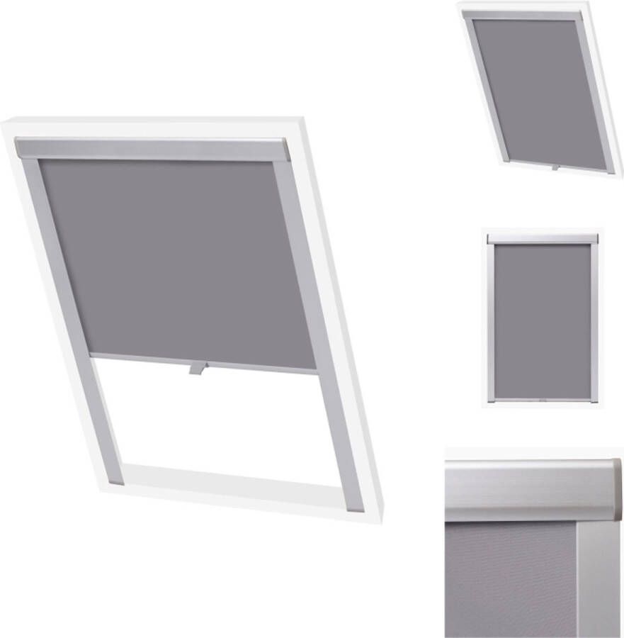 VidaXL Decoratief Rolgordijn Grijs C02 Verduisterende Stof Aluminium Frame 100% Polyester Jaloezie