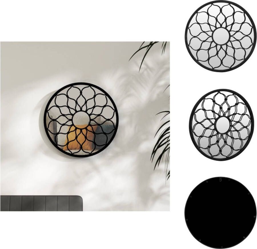 VidaXL Decoratieve Ronde Spiegel Zwarte IJzeren Frame 60 x 3 cm Spiegel