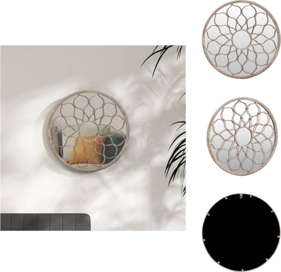 VidaXL Decoratieve Spiegel Ronde 60 x 3 cm Stabiel ijzeren frame Spiegel