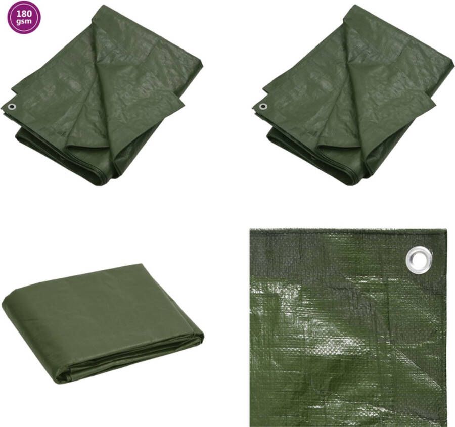 VidaXL Dekzeil 180 g m² 3x3 m HDPE groen Dekzeil Dekzeilen Tarp Grondzeil