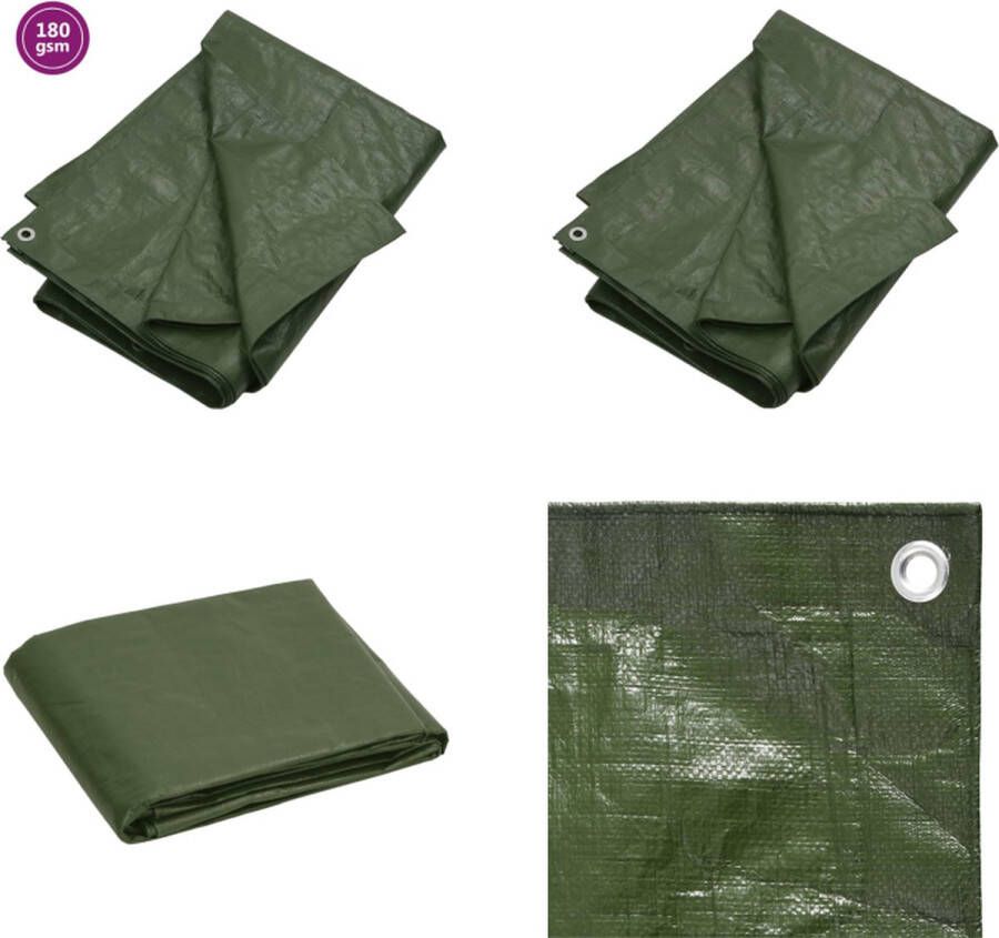 VidaXL Dekzeil 180 g m² 8x10 m HDPE groen Dekzeil Dekzeilen Tarp Grondzeil