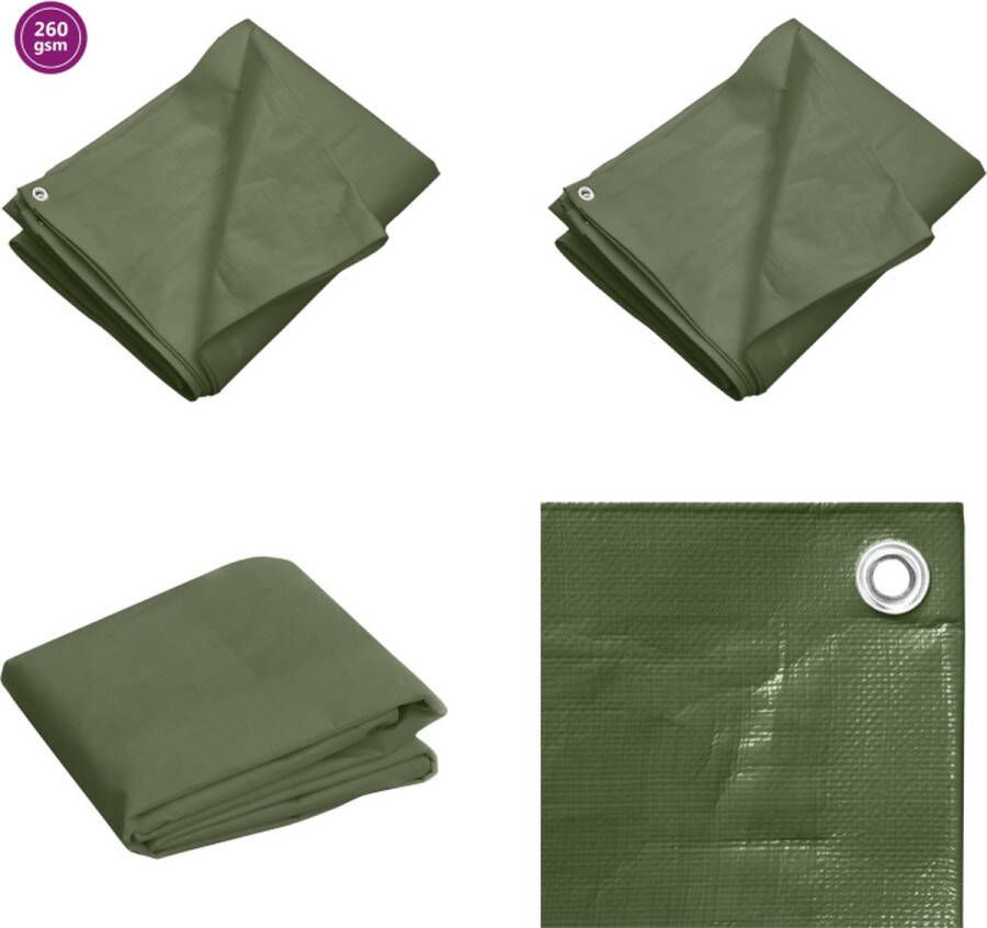 VidaXL Dekzeil 260 g m² 3x5 m HDPE groen Dekzeil Dekzeilen Tarp Grondzeil