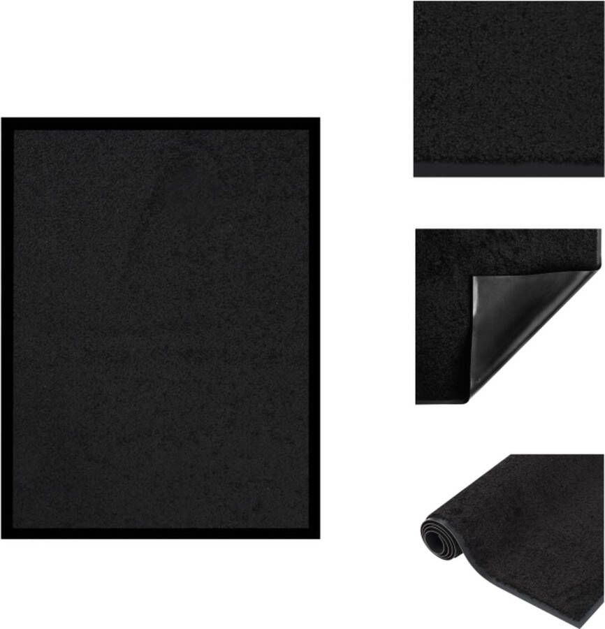 VidaXL Deurmat 40 x 60 cm zwart 100% PP gedraaide heatset vinyl Deurmat