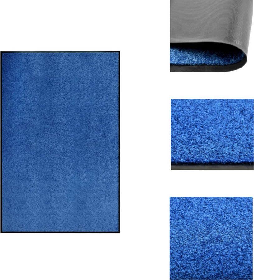VidaXL Deurmat Binnen buitenmat 180 x 20 cm Anti-slip PVC Blauw oppervlak 100% polyamide 9 mm hoogte Deurmat