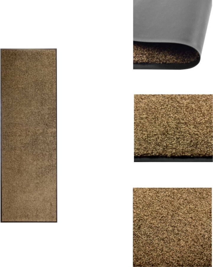 VidaXL Deurmat Binnen Buitenmat 180 x 60 cm Anti-Slip Bruin Deurmat