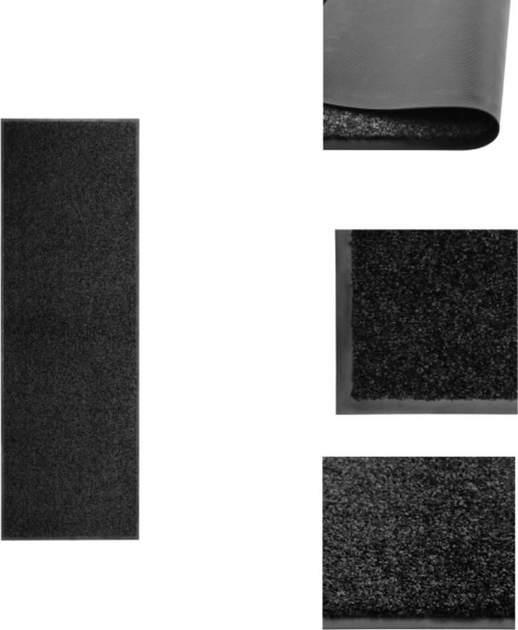 VidaXL Deurmat Binnen Buitenmat 180 x 60 cm Anti-slip PVC Zwart Deurmat
