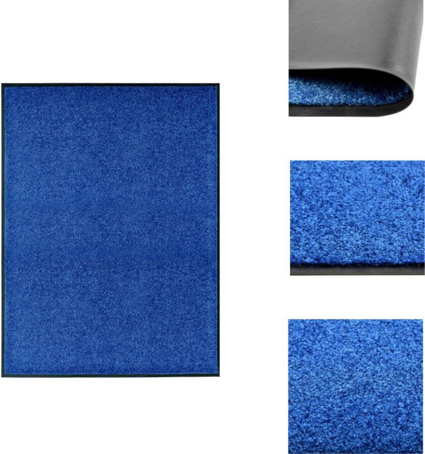 VidaXL Deurmat Blauw 120 x 90 cm Machine wasbaar Anti-slip PVC Deurmat