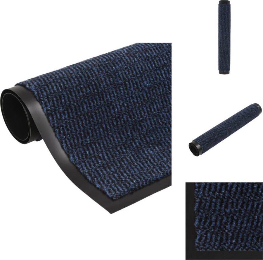 VidaXL Deurmat Blauw 60 x 180 cm Flexibel en duurzaam Anti-slip rubber Geschikt voor binnenshuis Deurmat