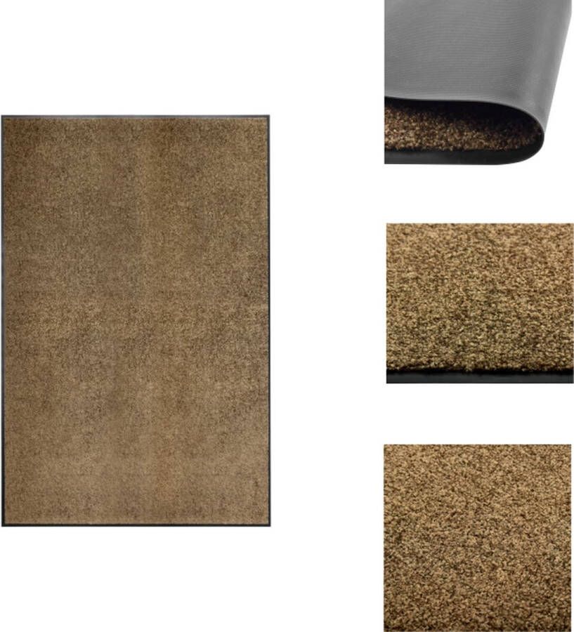 VidaXL Deurmat Bruin 180x20 cm Anti-Slip PVC Wasbaar Hoogwaardig Deurmat