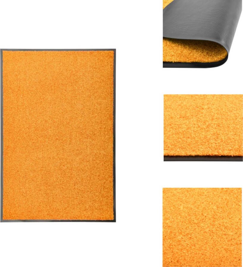 VidaXL Deurmat Hoogwaardig 90 x 60 cm Anti-slip Oranje 100% polyamide Deurmat