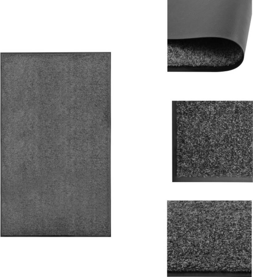VidaXL Deurmat Hoogwaardige anti-slip PVC achterkant 150x90cm Antraciet Deurmat