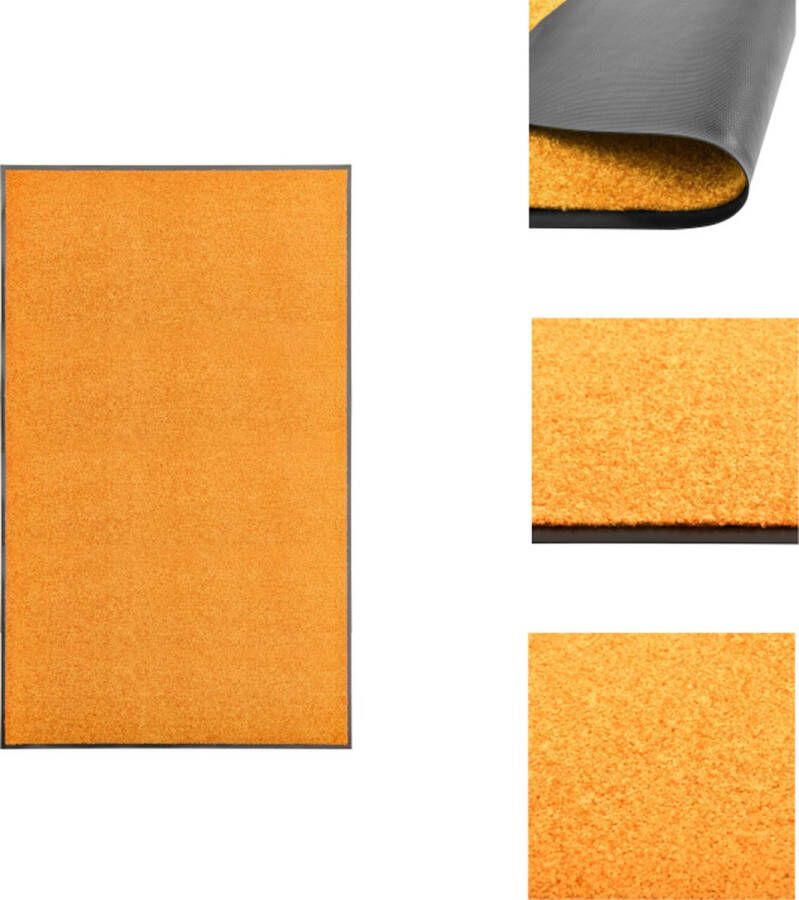 VidaXL Deurmat s Binnen Buitenmat 150x90 cm 100% polyamide anti-slip PVC oranje Deurmat
