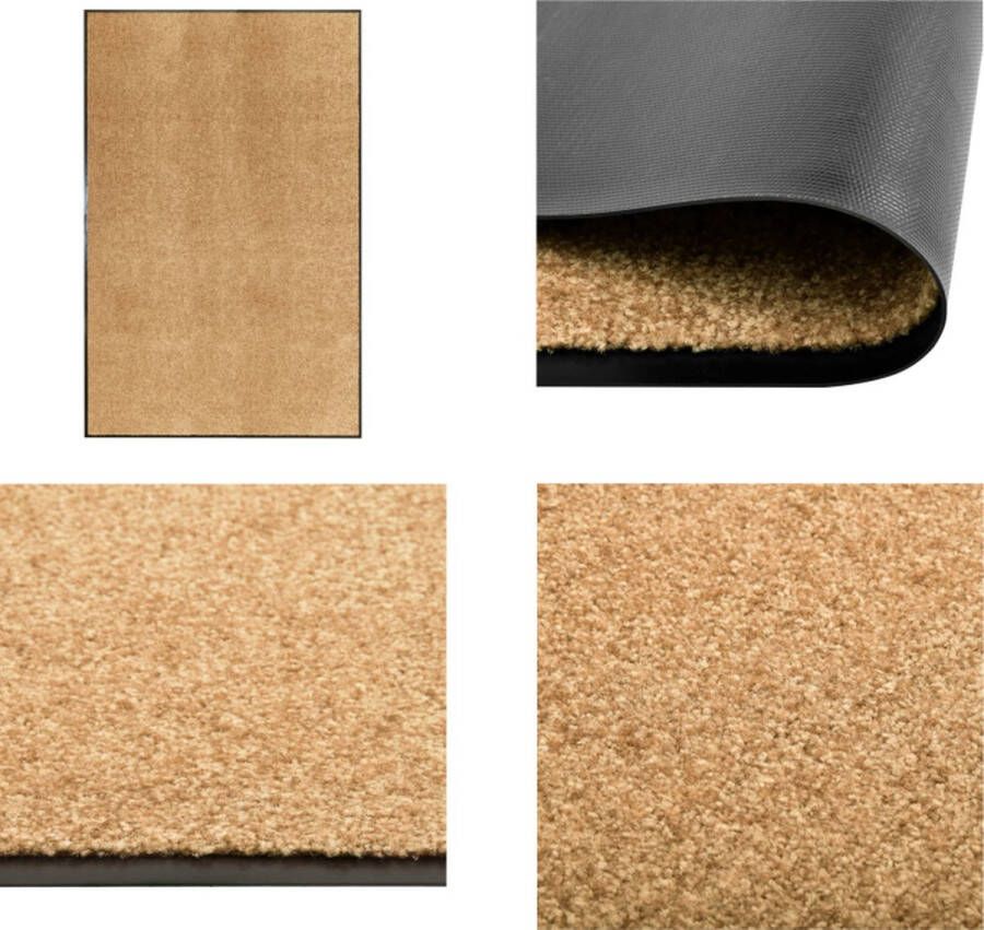 VidaXL Deurmat wasbaar 120x180 cm crème Mat Matten Deurmat Deurmatten