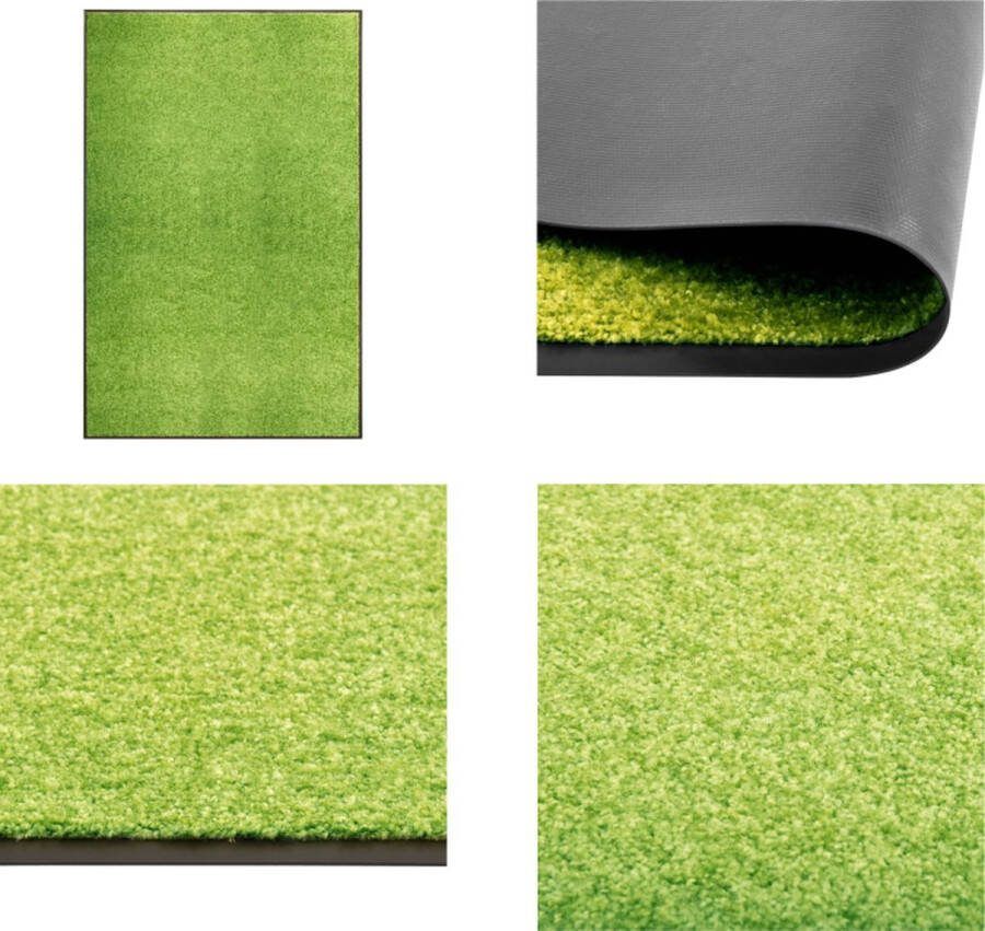 VidaXL Deurmat wasbaar 120x180 cm groen Mat Matten Deurmat Deurmatten