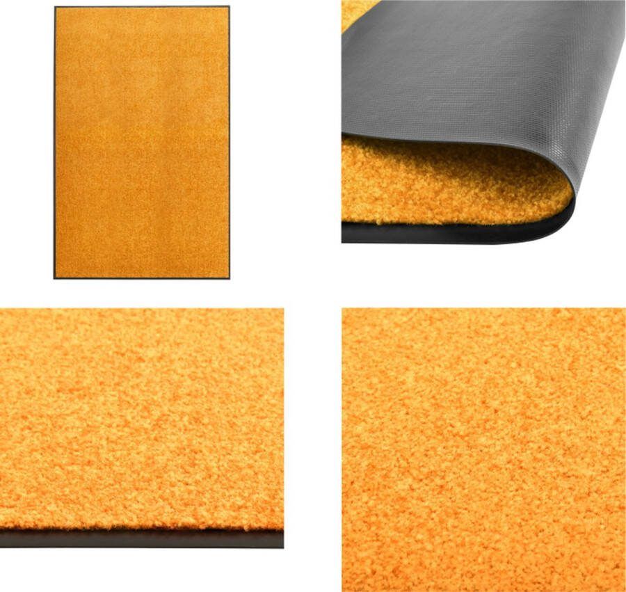 VidaXL Deurmat wasbaar 120x180 cm oranje Mat Matten Deurmat Deurmatten