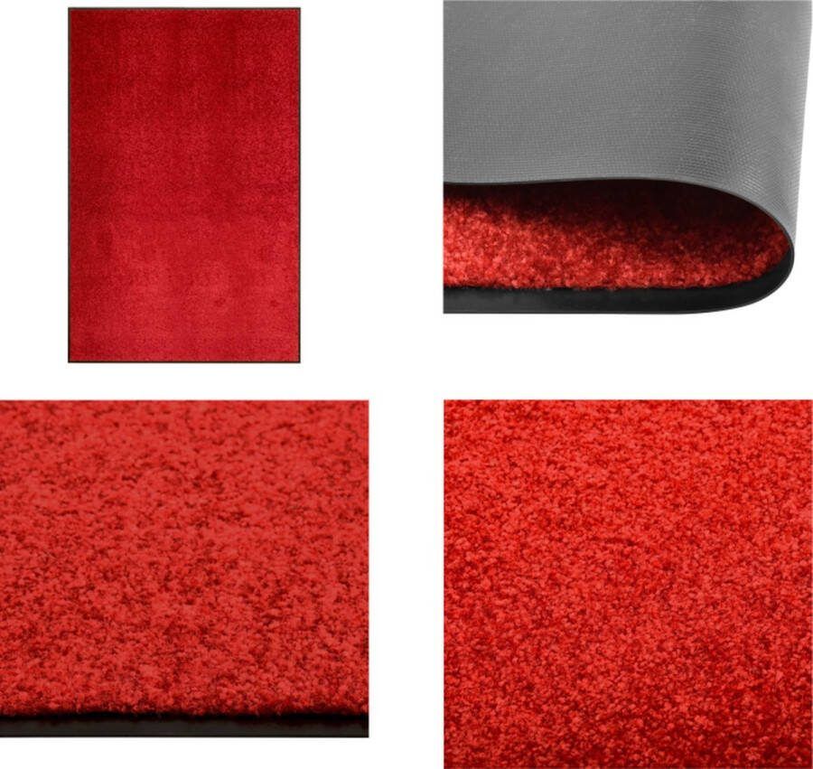 VidaXL Deurmat wasbaar 120x180 cm rood Mat Matten Deurmat Deurmatten