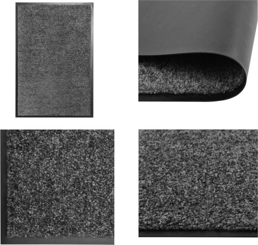 VidaXL Deurmat wasbaar 40x60 cm antraciet Mat Matten Deurmat Deurmatten