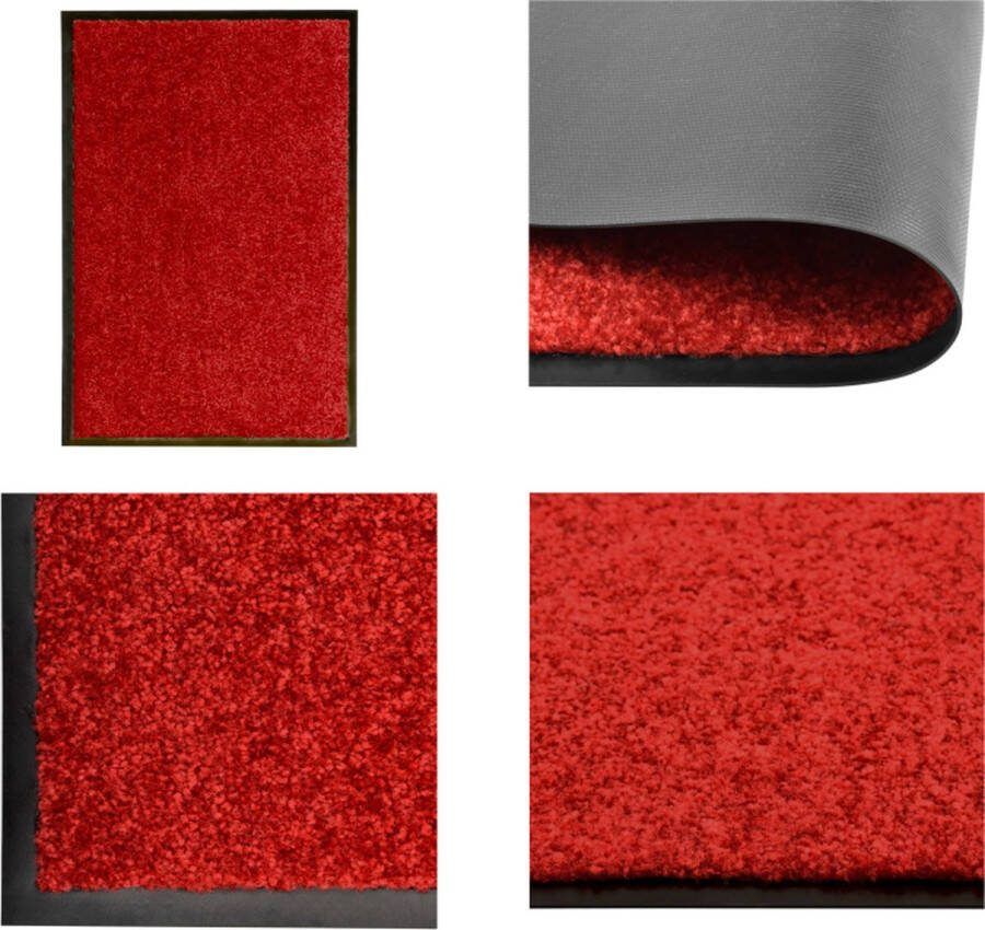 VidaXL Deurmat wasbaar 40x60 cm rood Mat Matten Deurmat Deurmatten