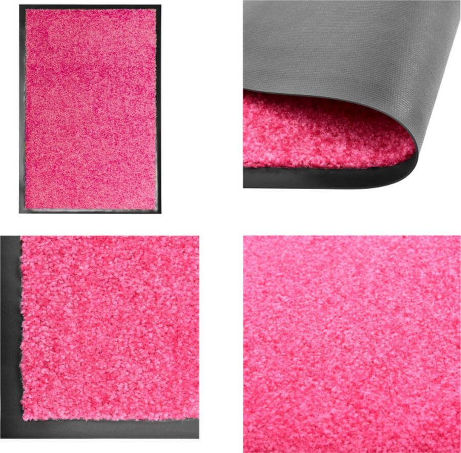 VidaXL Deurmat wasbaar 40x60 cm roze Mat Matten Deurmat Deurmatten