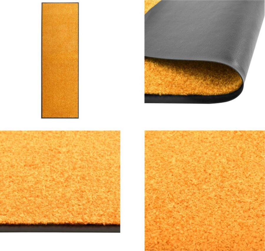 VidaXL Deurmat wasbaar 60x180 cm oranje Mat Matten Deurmat Deurmatten