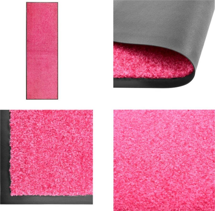 VidaXL Deurmat wasbaar 60x180 cm roze Mat Matten Deurmat Deurmatten