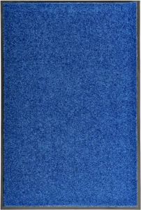 VidaXL Deurmat Wasbaar 60x90 Cm Blauw