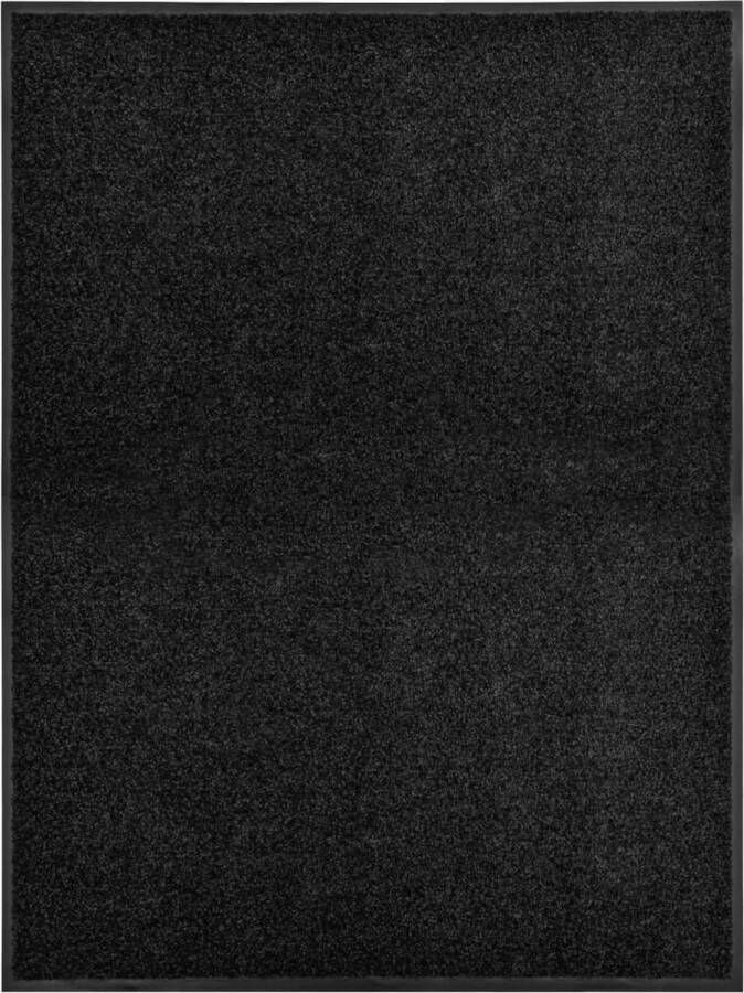 VidaXL Deurmat wasbaar 90x120 cm zwart VDXL_323412