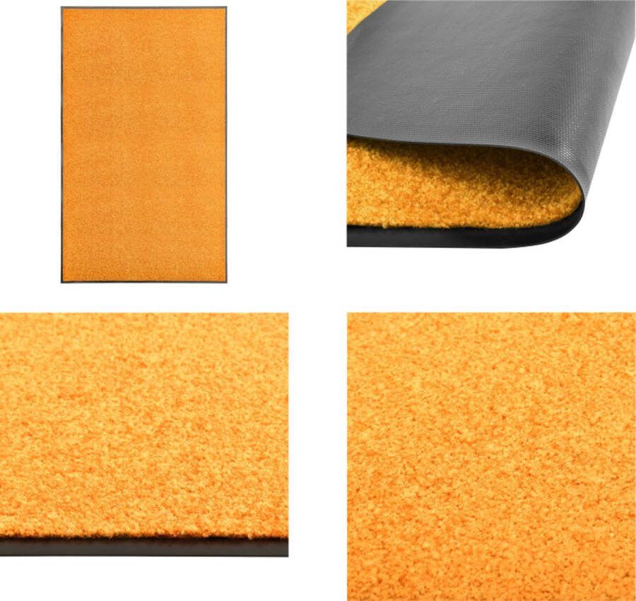 VidaXL Deurmat wasbaar 90x150 cm oranje Mat Matten Deurmat Deurmatten