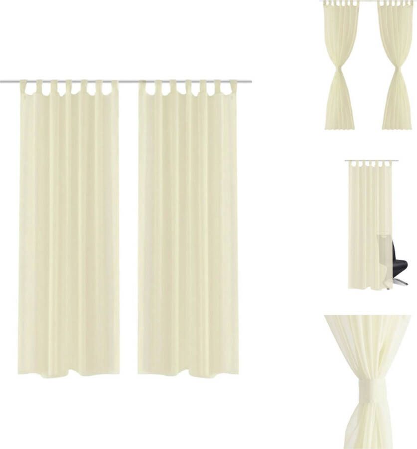 VidaXL Doorschijnend Gordijn Voile 140x225 cm Crème Gordijn