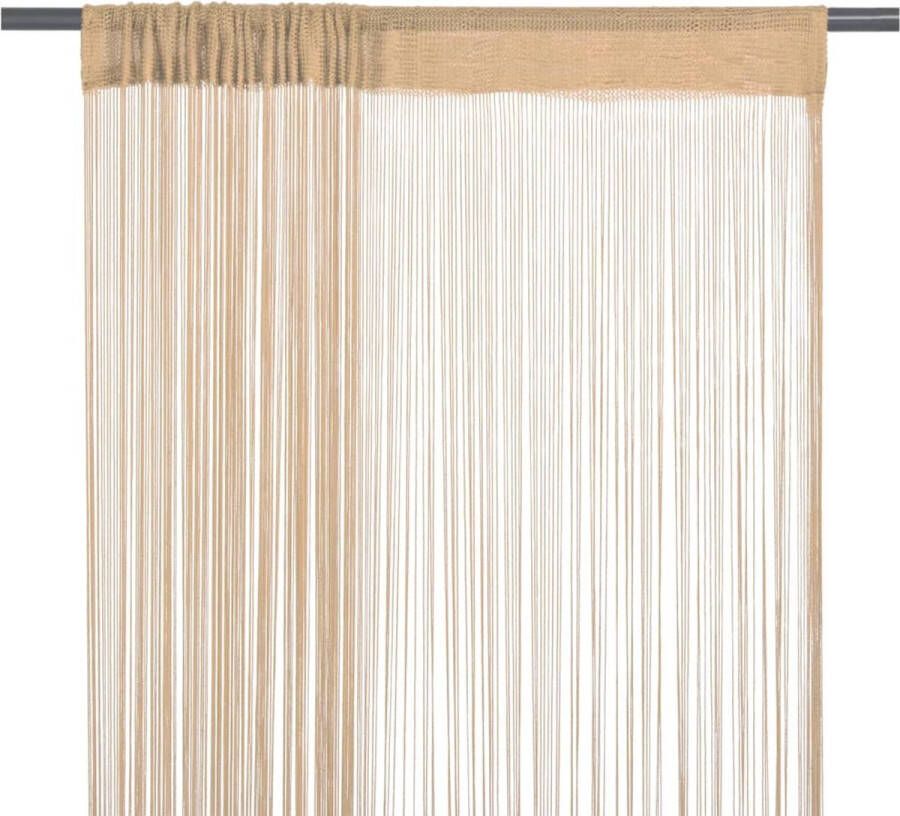 VidaXL -Draadgordijnen-140x250-cm-beige-2-st