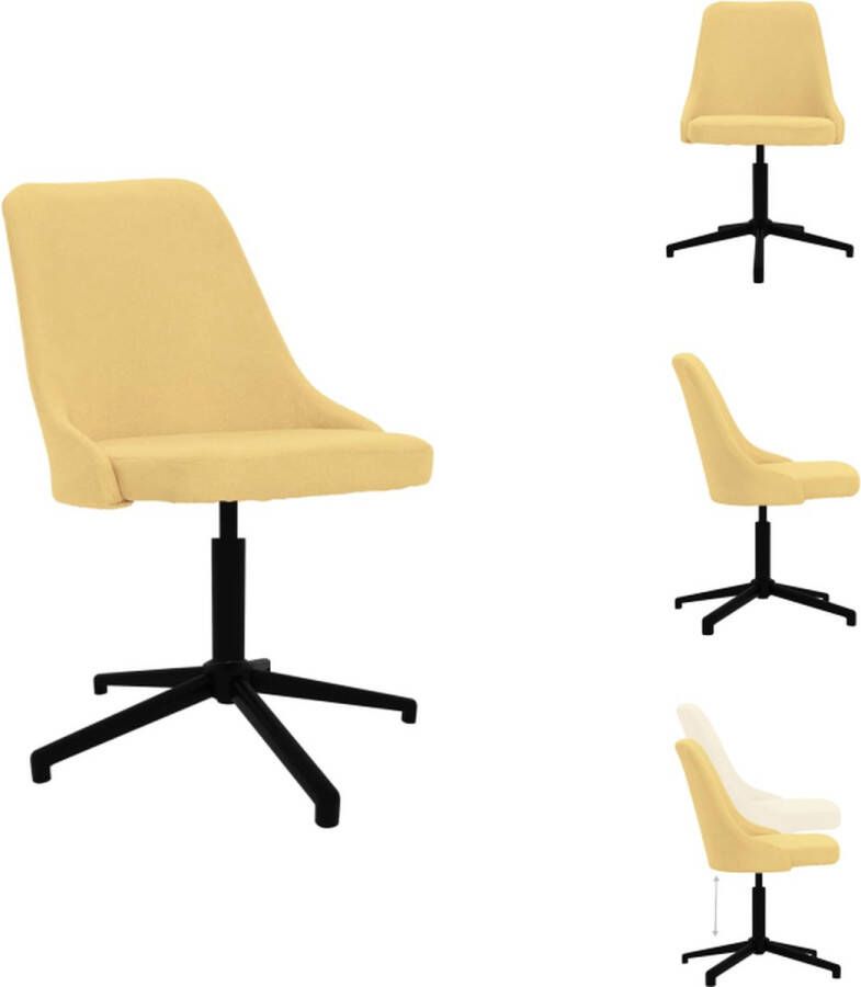 VidaXL Draaibare kantoorstoel Geel 51x56 cm Comfortabel en duurzaam Bureaustoel