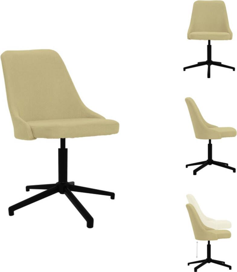 VidaXL Draaibare Kantoorstoel Groen 51 x 56 x (82-94) cm Comfortabel en Duurzaam Bureaustoel