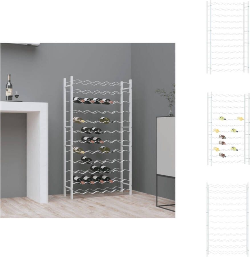 VidaXL Drankrek Wijnrek 64 x 22 x 117 cm Wit Metaal Wijnrek