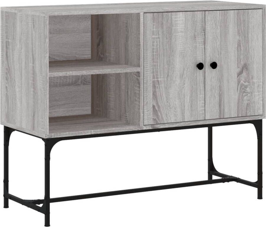 VidaXL -Dressoir-100x40x79 5-cm-bewerkt-hout-grijs-sonoma-eikenkleurig