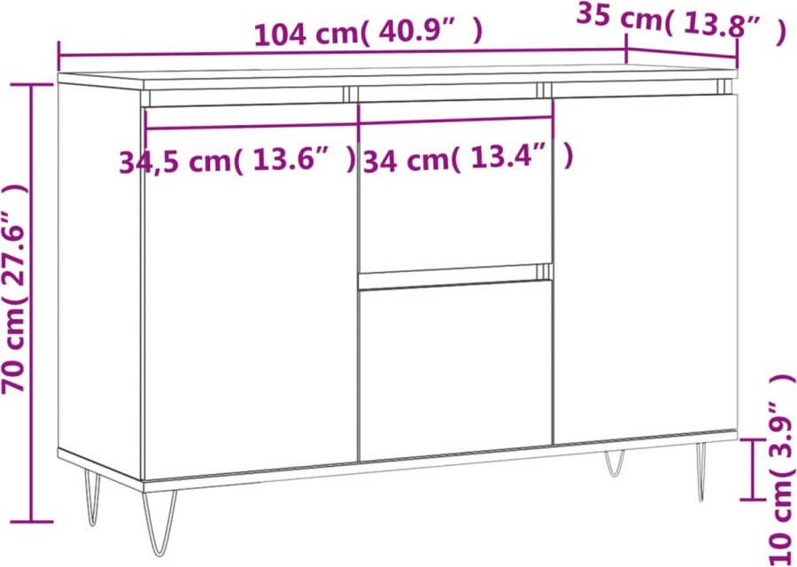 VidaXL -Dressoir-104x35x70-cm-bewerkt-hout-grijs-sonoma-eikenkleurig