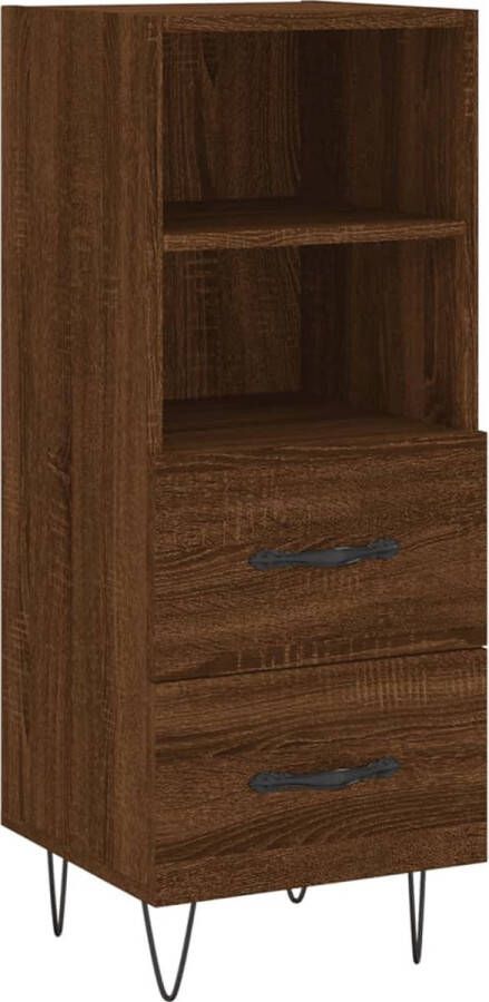 VidaXL -Dressoir-34 5x34x90-cm-bewerkt-hout-bruineikenkleurig