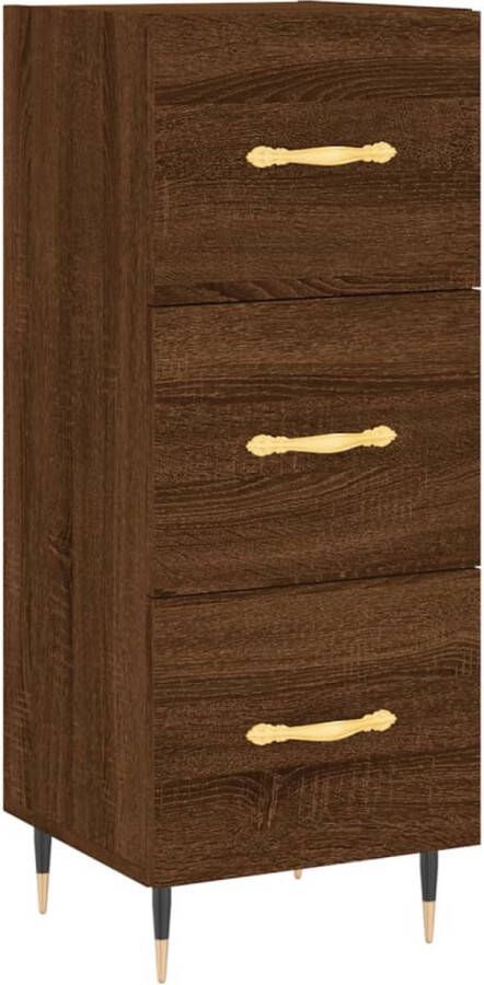 VidaXL -Dressoir-34 5x34x90-cm-bewerkt-hout-bruineikenkleurig