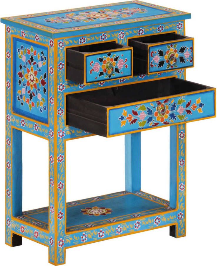 VidaXL -Dressoir-55x30x76-cm-massief-mangohout-turquoise