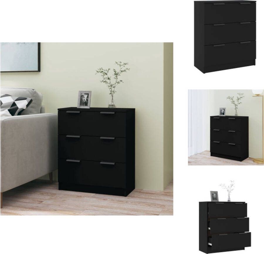 VidaXL Dressoir 60 x 30 x 70 cm Zwart Bewerkt hout Keukenkast