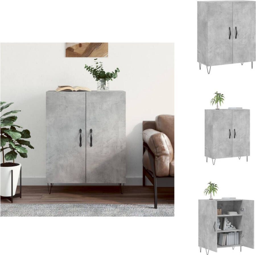 VidaXL Dressoir 69.5 x 34 x 90 cm Betongrijs Keukenkast