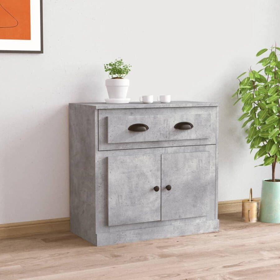 VidaXL -Dressoir-70x35 5x67 5-cm-bewerkt-hout-betongrijs