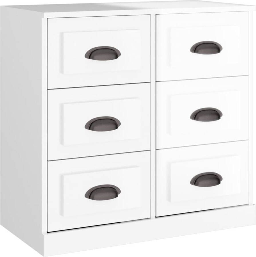 VidaXL -Dressoir-70x35x67 5-cm-bewerkt-hout-hoogglans-wit