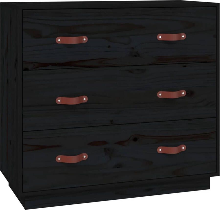 VidaXL -Dressoir-80x40x75-cm-massief-grenenhout-zwart